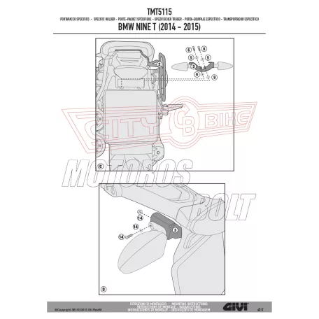 Táskatartó BMW R 1200 NINE T (2014-2024) / R 1200 NINE T Scrambler (2016-2024) GIVI