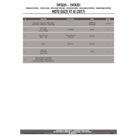 Táskatartó MOTO GUZZI V7 III Stone / Special (2017-2020), MOTO GUZZI V7 III Stone Night Pack (2019-2020) GIVI