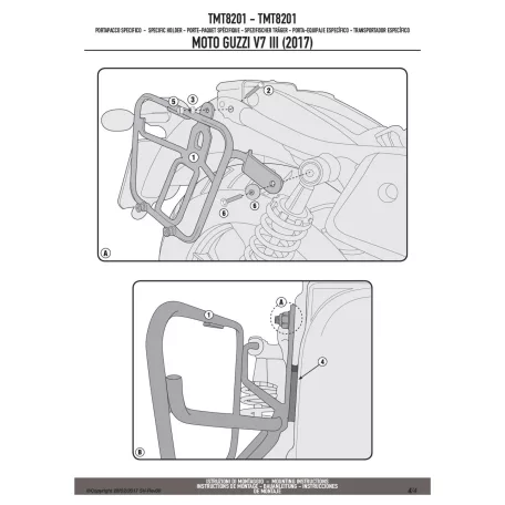 Táskatartó MOTO GUZZI V7 III Stone / Special (2017-2020), MOTO GUZZI V7 III Stone Night Pack (2019-2020) GIVI