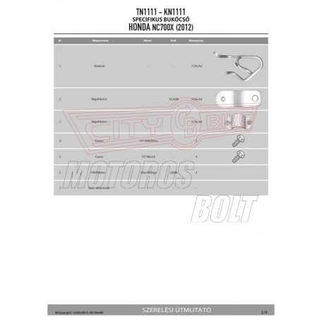 Bukócső Honda NC 700 S (12-13) / Honda NC 700 X (12-13) / Honda NC 750 S (14-20) / Honda NC 750 X (14-20) / Honda NC 750S DCT (14-15) GIVI