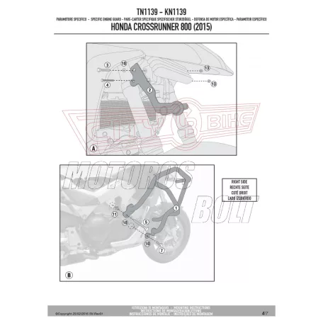 Bukócső Honda Crossrunner 800 (2015-2020) GIVI