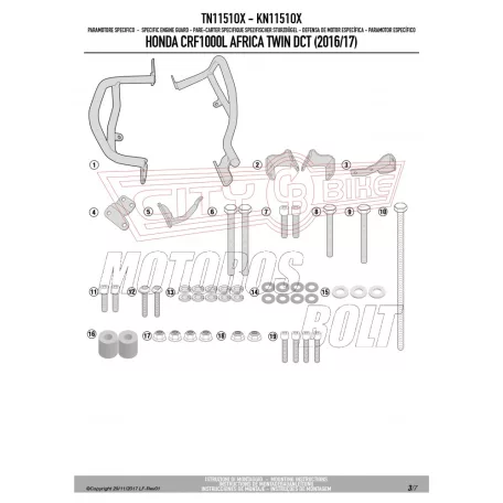Bukócső Honda CRF 1000 L Africa Twin (2016-2017) GIVI