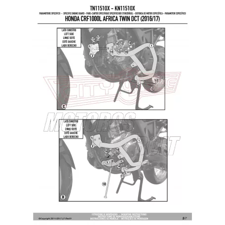 Bukócső Honda CRF 1000 L Africa Twin (2016-2017) GIVI