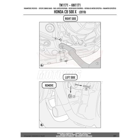 Bukócső Honda CB 500 X (2019-2024) / Honda CB 500 F (2019-2024) GIVI