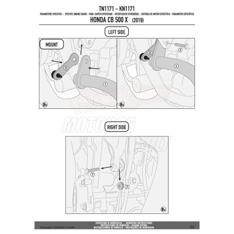Bukócső Honda CB 500 X (2019-2024) / Honda CB 500 F (2019-2024) GIVI