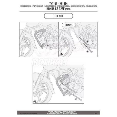 Bukócső HONDA CB 125F (21 > 24) GIVI
