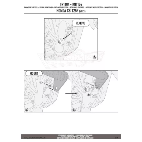 Bukócső HONDA CB 125F (21 > 24) GIVI