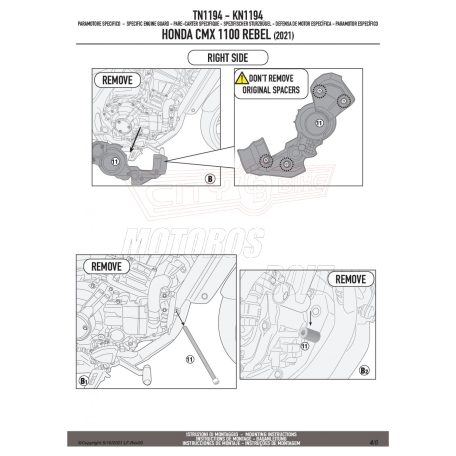 Bukócső HONDA CMX 1100 REBEL (21-24) GIVI