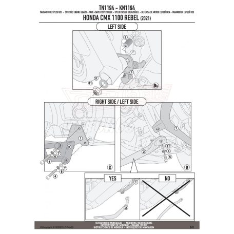 Bukócső HONDA CMX 1100 REBEL (21-24) GIVI
