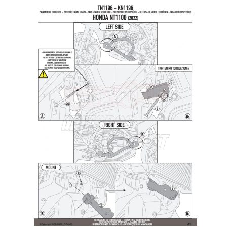 Bukócső HONDA NT1100 (22-24) GIVI