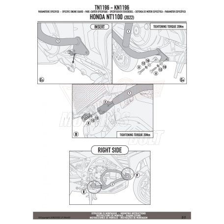 Bukócső HONDA NT1100 (22-24) GIVI