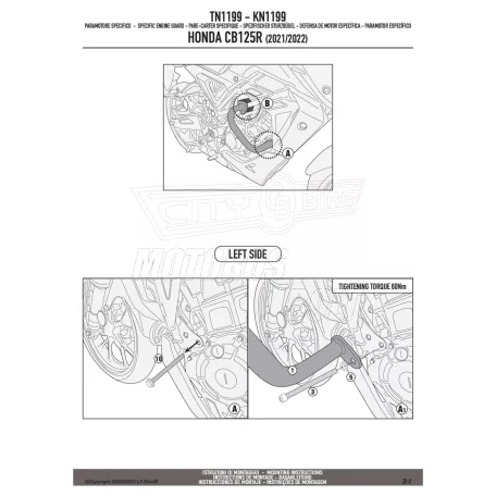 Bukócső HONDA CB 125 R (21 > 24) GIVI