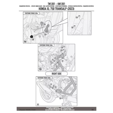 Bukócső HONDA XL 750 Transalp (2023-2024), HONDA XL 750 Transalp (2025) GIVI