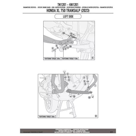 Bukócső HONDA XL 750 Transalp (2023-2024), HONDA XL 750 Transalp (2025) GIVI