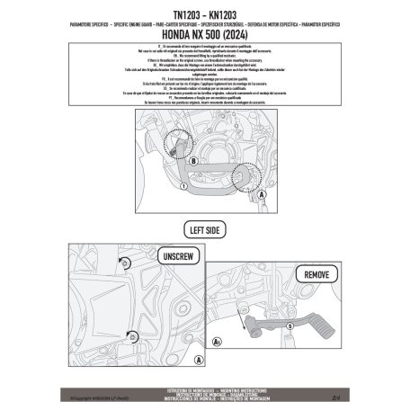 Bukócső HONDA CB 500 Hornet (2024-2025), HONDA NX 500 (2024-2025) GIVI