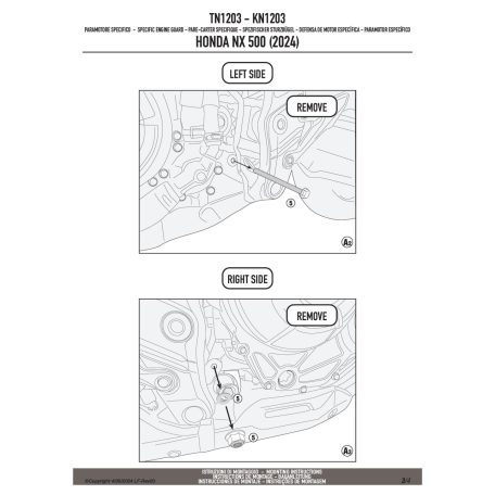 Bukócső HONDA CB 500 Hornet (2024-2025), HONDA NX 500 (2024-2025) GIVI