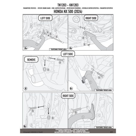 Bukócső HONDA CB 500 Hornet (2024-2025), HONDA NX 500 (2024-2025) GIVI
