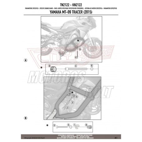 Bukócső Yamaha MT-09 Tracer (2015-2017) GIVI