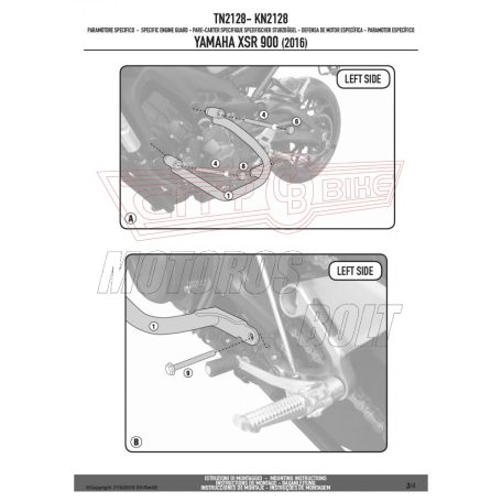 Bukócső Yamaha XSR 900 (2016-2018) GIVI