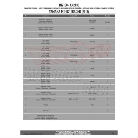 Bukócső YAMAHA MT-07 (2018-2019) / Yamaha MT-07 Tracer (2016-2019) GIVI