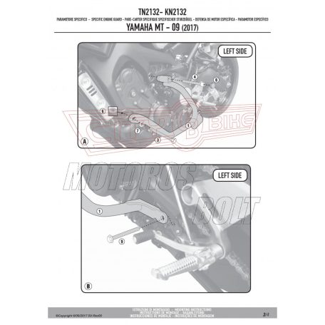 Bukócső Yamaha XSR 700 (2016-2018) GIVI