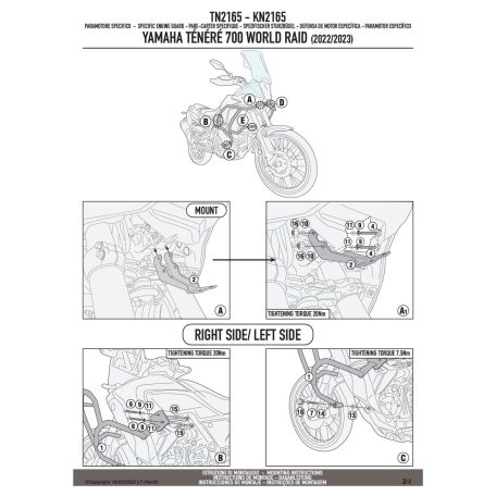 Bukócső YAMAHA Ténéré 700 World Raid (2022-2025) GIVI