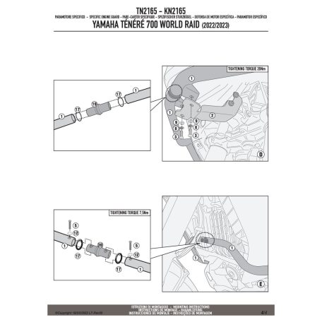 Bukócső YAMAHA Ténéré 700 World Raid (2022-2025) GIVI