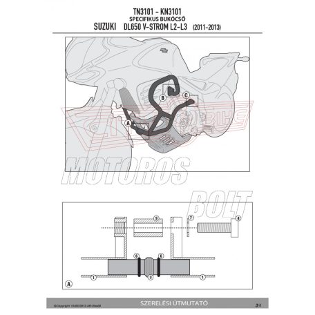 Bukócső Suzuki DL 650 V-Strom L2-L3-L4-L5-L6 (11-16) / Suzuki DL 650 V-Strom (2017-2024) GIVI