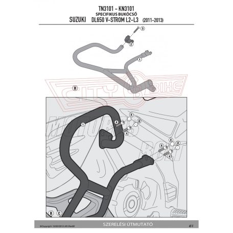 Bukócső Suzuki DL 650 V-Strom L2-L3-L4-L5-L6 (11-16) / Suzuki DL 650 V-Strom (2017-2024) GIVI