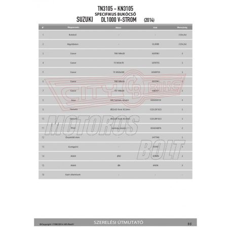 Bukócső SUZUKI DL 1000 V-STROM (14-18) GIVI