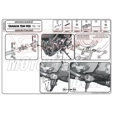 Bukócső Yamaha TDM 900 (02-14) GIVI