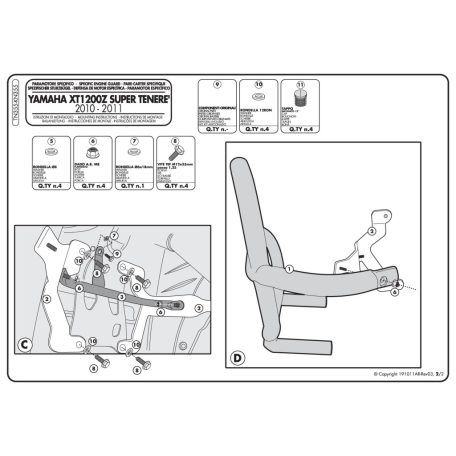 Bukócső Yamaha XT 1200Z Super Teneré (10-18) / Yamaha XT 1200ZE Super Teneré (14-18) GIVI