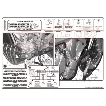  Bukócső Yamaha FZ6 / FZ6 600 Fazer (04-06) / FZ6 S2 / FZ6 600 Fazer S2 (07-11) GIVI