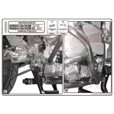   Bukócső Yamaha FZ6 / FZ6 600 Fazer (04-06) / FZ6 S2 / FZ6 600 Fazer S2 (07-11) GIVI
