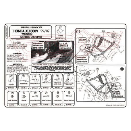 Bukócső Honda XL 1000V Varadero (99-02) GIVI