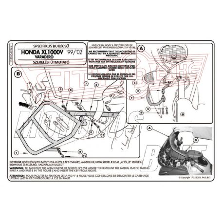 Bukócső Honda XL 1000V Varadero (99-02) GIVI