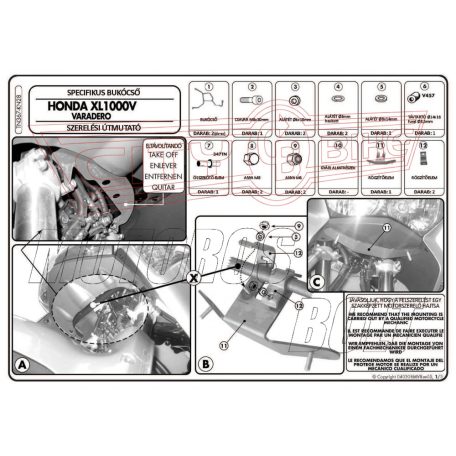 Bukócső Honda XL 1000V Varadero / ABS (03-06) GIVI