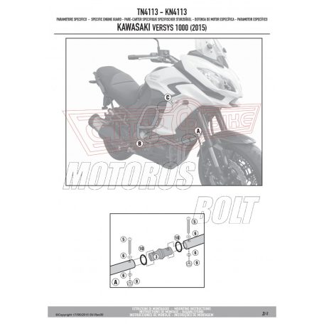 Bukócső Kawasaki Versys 1000 (2015-2018) GIVI