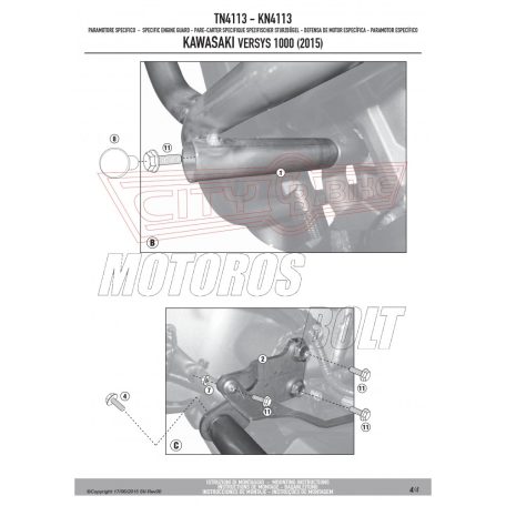 Bukócső Kawasaki Versys 1000 (2015-2018) GIVI