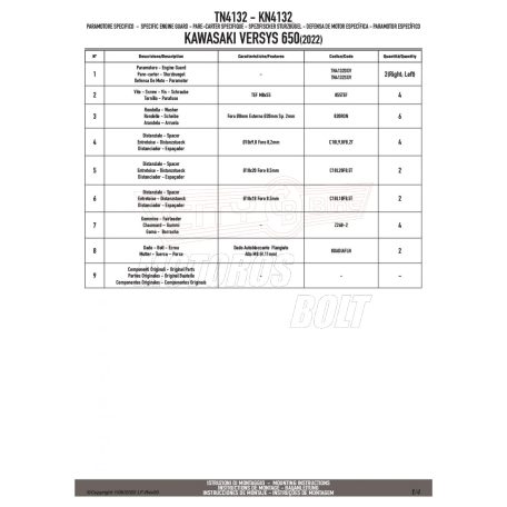 Bukócső KAWASAKI VERSYS 650 (22-25) GIVI