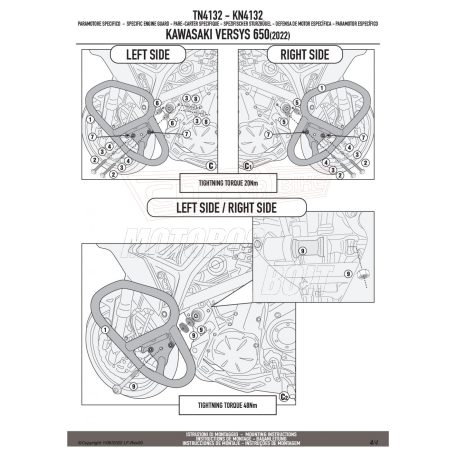 Bukócső KAWASAKI VERSYS 650 (22-25) GIVI
