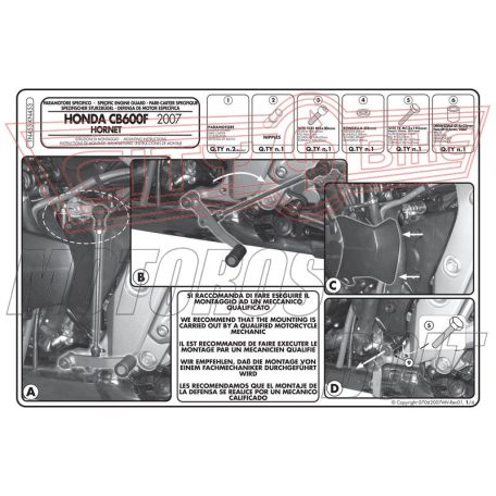 Bukócső Honda Hornet 600 / Hornet 600 ABS (07-10) / Hornet 600 (11-13) GIVI