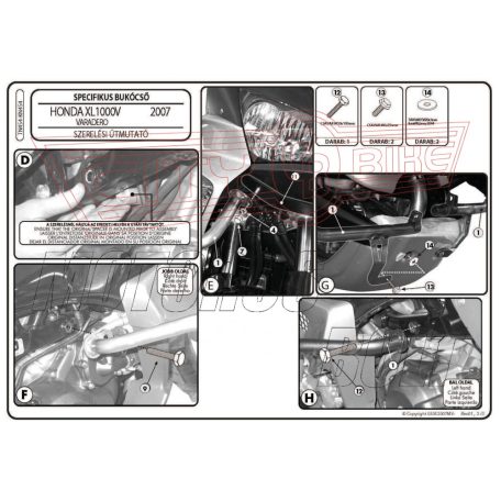 Bukócső Honda XL 1000V Varadero / ABS (07-12) GIVI