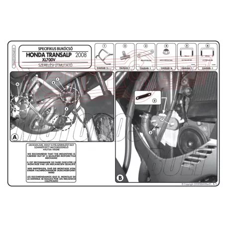 Bukócső Honda XL 700V Transalp (08-13) GIVI