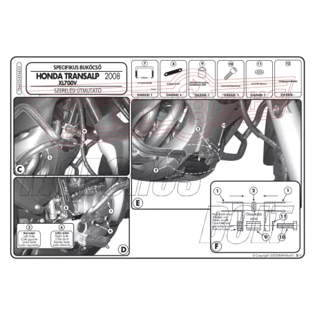 Bukócső Honda XL 700V Transalp (08-13) GIVI