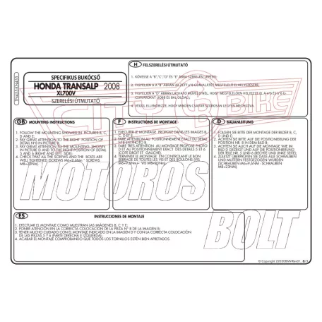 Bukócső Honda XL 700V Transalp (08-13) GIVI