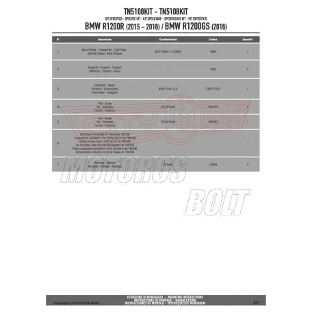 Bukócső felfogató szett BMW R 1200 GS (2013-2018) / BMW R 1200 R (2015-2018) / BMW R 1200 RS (2015-2018) GIVI
