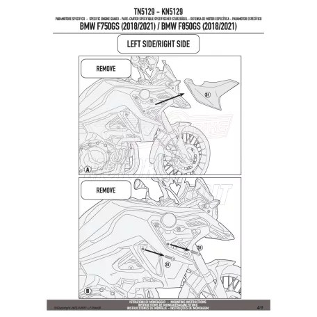 Bukócső BMW F 750 GS (18-23) / F 850 GS (18-23) GIVI