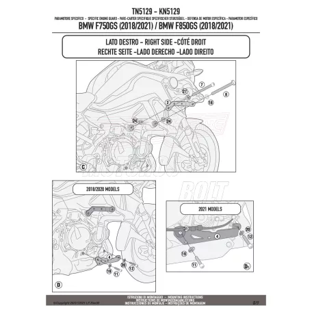 Bukócső BMW F 750 GS (18-23) / F 850 GS (18-23) GIVI