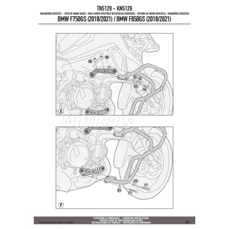 Bukócső BMW F 750 GS (18-23) / F 850 GS (18-23) GIVI